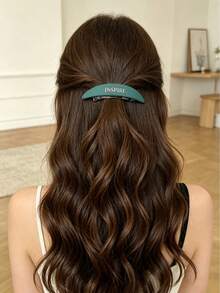 1pc Custom Name & Text Matte Hair Barrette - Personalized Engraved Side Hair Clip, Customizable With Your Own Name Or Inspirational Text, Minimalist Matte Finish, Durable Metal Spring, Perfect Daily Hair Accessory, Unique Birthday & Graduation Gift For Girls, Teens & Girl - Multicolor - View 2