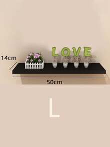 1pc Wall Shelf Living Room Dining Room One-Word Partition Shelf Punch-Free Wall-Mounted Wall Shelf TV Wall Storage Rack - Black - View 11