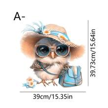 1/3pcs Cartoon Style Animals Static Window Film. Cute Owl With Hat Glasses And Florals. Removable PVC Material, Non Adhesive Reusable Window Decals. For Living Room Bedroom Kitchen Glass Door Spring/Summer Nature Aesthetic Home Decor. - Multicolor - View 12