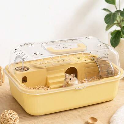 1pc Random Color & Style Delivery, Hamster Cage Large Space Acrylic Hamster Cage With Luxury Pet Supplies