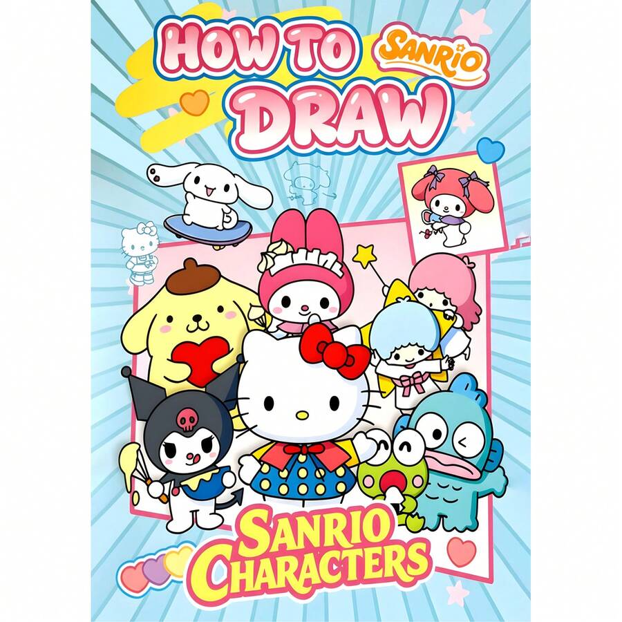 SANRIO 如何绘制三丽鸥角色:1本简单易学的成人及青少年涂色书,可爱又温馨。采用120克厚纸,共24页。内含分步线稿,教你如何绘制各种三丽鸥角色,非常适合休闲涂色和缓解压力。 - 填色本 - 查看 1