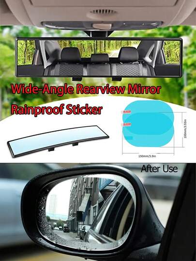 Tấm chắn mưa cho gương chiếu hậu lồi - Thích hợp cho ô tô, SUV và xe tải, gương chiếu hậu bên trong góc rộng 11,81 inch | Lắp đặt dễ dàng bằng kẹp, giảm điểm mù trong xe, tấm chắn mưa cho gương chiếu hậu bên hông | Lớp phủ nano trong suốt độ nét cao, cung cấp tầm nhìn rõ ràng trong cả thời tiết nắng và mưa, giảm tai nạn khi xảy ra sự cố bất ngờ. Thích hợp cho hầu hết các loại ô tô và xe tải.
