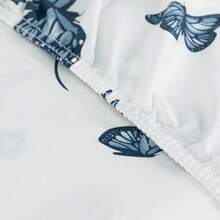 Premium Printed Fitted Sheet Set With Elastic + Pillowcases, 200 Thread Count, Single, Full, Queen And King Sizes, Hypoallergenic - Blue Butterfly - View 4