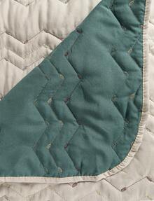 200 Thread Count Double-Sided Bedspread Set (Double/Queen/King/Single) Embroidered 3-Piece Luxury Decor - 卡其色 - 查看 3