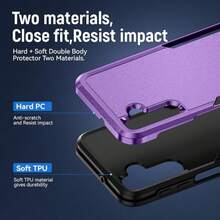 軍規防摔保護殼適用於 Galaxy A06 A36 A26 A56 A25 A05 A35 A55 A14 A54 A33 A53 A71 A73 A17 S26 S25 S23 S22 S21 S26 Ultra S25 FE S24 Plus 裝甲保護套 - 紫色 - 查看 5