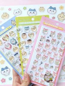 Cute Cartoon-Shaped Cute And Transparent Three-Dimensional Solid Crystal Relief Glue Sticker For Cute And Soft And Cuddly Handbook Decoration. - Multicolor - View 8