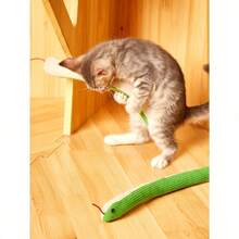 2pcs Pet Dog & Cat Snake Toys, Soft Linen Material With Rustling Sound, Suitable For Cat Interactive Exercise, Approx. 42cm Long, Fits All Breeds - Multicolor - View 3