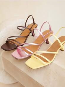 planare Giày sandal cao gót mũi vuông quai ngang màu Dopamine thời trang mới mùa hè cho nữ, sandal gót thấp màu vàng, sandal màu nâu, sandal màu vàng, sandal gót thấp mùa hè, sandal nữ thanh lịch, sandal nữ, giày gót thấp, sandal dễ thương, sandal mùa hè, giày nữ thoải mái, sandal nữ đi nghỉ mát, giày dễ thương - màu nâu - Xem 11