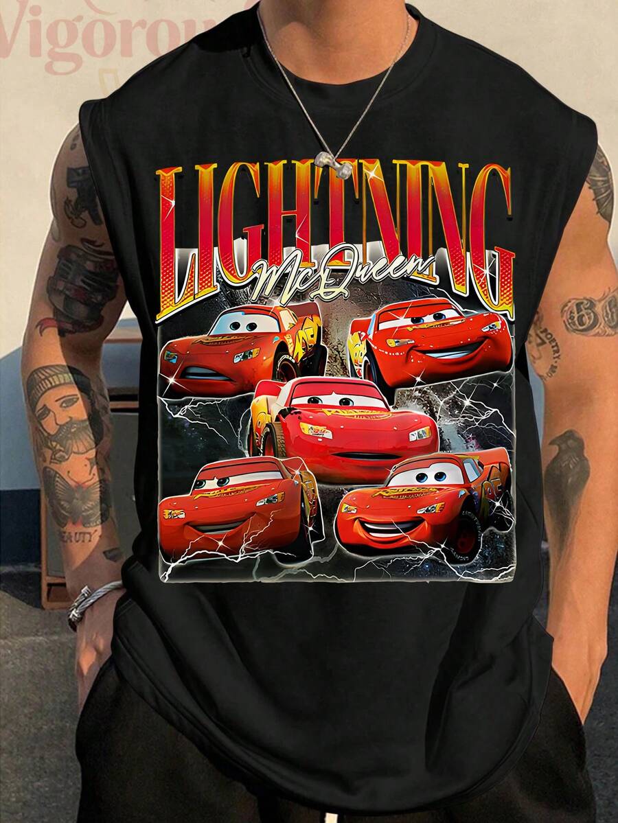 Cars  Hip Hop Summer Racing Tank Top - 黑色 - 查看 1