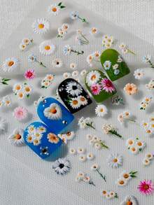 1 Blatt Frisch & Heilend 6D Geprägte Nail Art Sticker, enthält Multi-Geformte Kleine Gänseblümchen & Bunte Gänseblümchen, Sanfter & Natürlicher Farbton, Geeignet für Pendler-Stil, Campus-Nägel, Natur-inspirierte Outfits, Tägliche Dates, Geeignet für Liebhaber des sanften Stils, Studenten, Mütter, Nail Art DIY Anfänger, Naturliebende Mädchen - Verschiedenfarbig - Übersicht 9