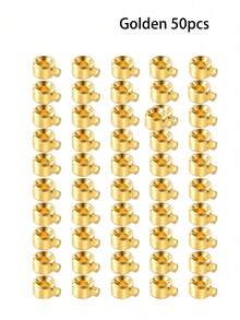 3mm/0.118in Copper Crimp Beads, Suitable For Jewelry Making, Gold/Silver Color, Can Be Used As Stopper Beads, DIY Crafts, Bracelet, Necklace End Accessories - Cylindrical - View 18