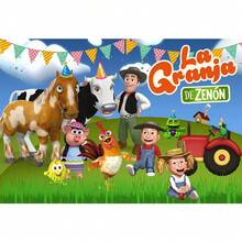 Green Grass Farm Theme La Granja De Zenon Backdro Party Background Custom Decorate Kids 1st Birthday Baby Shower Photo Backdrop - A款 - 查看 13