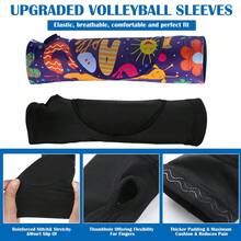 1Pair Sports Volleyball Arm Sleeves For Youth Volleyball Wrist Guard Protection Pads And Thumbhole - Black - View 5
