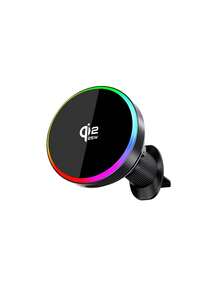 25W Magnetic Wireless Car Charger Phone Holder Ice Cooling RGB Tempered Glass Fast Charging Radiator Magnetic Wireless Car Charger Fast Charging Station For Phone - A - View 13