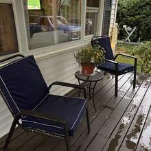 Outdoor Chair Cushions Set Of 2,Patio Chair Cushions, Waterproof & Fade-Resistant Outdoor Seat Cushions For Patio Furniture, Thick Deep Seat Cushions With Ties, Washable Chair Pads - Đệm màu xanh - Xem 5
