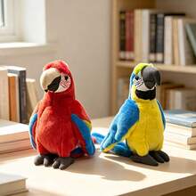 1pc Realistic Plush Parrot Stuffed Animal Doll, Soft Fluffy Parrot Doll, Various Styles Available, Cute Cartoon Parrot Figurine Home Decor, Photography Prop, Gift For Friends, Family, Birthday, Mother's Day - Multicolor - View 10