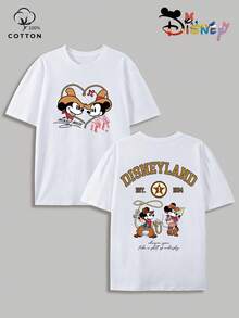 Disney Western Cowboy Mickey Mouse Y2K Print T-Shirt For Women, A Retro Print, Perfect For Holiday Gifts. (Disney T-Shirt/Teen Girl Clothes/Tween Girl Clothes/Baby Tees For Women/Girls Clothes/Toddler Girls Clothes) - trắng - Xem 2