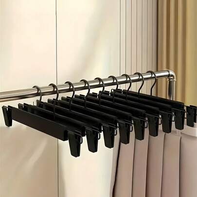 Non-Slip Pant Skirt Clips, Made Of Durable Plastic Material, 360° Rotating Hook, Adjustable Strong Clips, Slim And Space-Saving, No-Mark Design, Rust-Proof And Reusable, Suitable For Jeans, Trousers, Skirts, And Socks, Ideal For Home Wardrobes.Hangers.