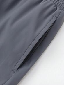 Balabala Conjunto de 2 piezas para niños, ropa de verano de secado rápido y refrigerante, conjunto casual cómodo para uso diario en el hogar y al aire libre - tono gris blanco - Ver 6