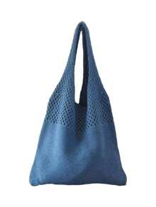 Hollow Crochet Bag, Large Capacity Shopping Bag, Women's Woven Shoulder Bag - Multicolor - View 7