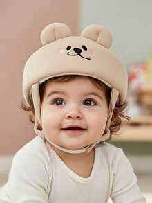 Cute Bear Anti-Fall Helmet, Baby Toddler Walker Safety Hat, Anti-Collision Protective Headgear For Children Aged 10-36 Months - Khaki - View 7