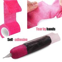 UNIQUEFORYOU 100 Vỏ bọc bút xăm màu hồng, 4 băng dính cầm nắm, vỏ bọc máy xăm cỡ lớn, vật tư băng dính, vỏ bảo vệ máy xăm. - Xem 5