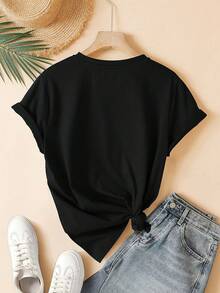 Dam-T-shirts - Svart - Visa 4