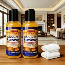 Professional Two-Component Natural Beeswax Wood Care And Repair Kit | Deeply Moisturizes To Prevent Dryness And Cracking | Suitable For Solid Wood Furniture, Floors, Countertops, Doors, And Windows | Removes Dullness And Scratches - Two Bottles Of Beeswax for the Floor (including Two Towels) - View 6