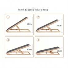 Solid Wood Adjustable Pet Dog Climbing Ladder Dog Ramp Sofa Ladder Pet Non-Slip Ramp Ladder M Size - Xám - Xem 4