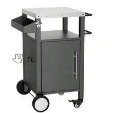 Grill Cart, Grill Table With Storage Space, Bar Cart With Wheels, Grill Cart With Hooks And Spice Rack For Grill Accessories, Black - 黑色 - 查看 9