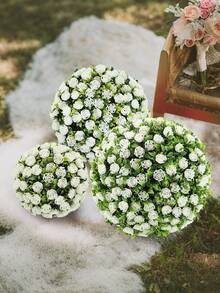 1 pièce Boule de rose artificielle, disponible en couleurs rose, blanc, rose, tailles : 16 cm (6,3 po), 22 cm (8,7 po) ou 28 cm (11 po), convient pour la décoration de mariage, les faveurs de fête, les boules d'herbe artificielle, la décoration de remise des diplômes, la décoration de bureau/salon/chambre à coucher/salle à manger, la décoration de fête/mariage/jardin, la décoration de la maison, la décoration de l'école/dortoir - Multicolore - Voir 8