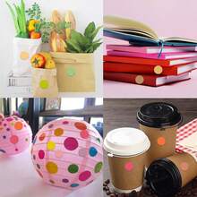 10 piezas/paquete Pegatinas redondas de estilo bohemio en tonos neutros, etiquetas redondas multicolor neutras, pegatinas de puntos autoadhesivas adecuadas para decoración de planificadores, decoración de cuadernos y proyectos DIY - Multicolor - Ver 7