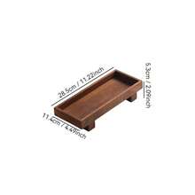 1pc Rosewood Jewelry Tray, Dresser Jewelry Cosmetic Display Organizer Plate, Desktop Key Storage Tray For Women Storage Organizer Travel Essentials Back To School Dormitory Storage - Brown - View 11