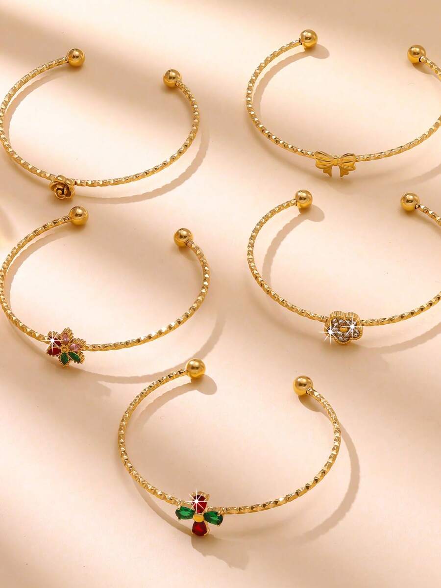 Nuovo bracciale a forma di quadrifoglio in stile cinese con strass, bracciale di lusso placcato laser a forma di osso di serpente, accessorio versatile di alta gamma, regalo pensato per gli amici