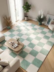 36 piezas Alfombra de parche de peluche, Alfombra suave y linda para el lado de la cama, Alfombra de espuma rompecabezas, Cojín de ventana cuadrado, Decorativo para sala de estar, dormitorio, tatami, sala de juegos, 30 x 30 cm, Alfombra lavable y recortable para todas las estaciones - Multicolor - Ver 7