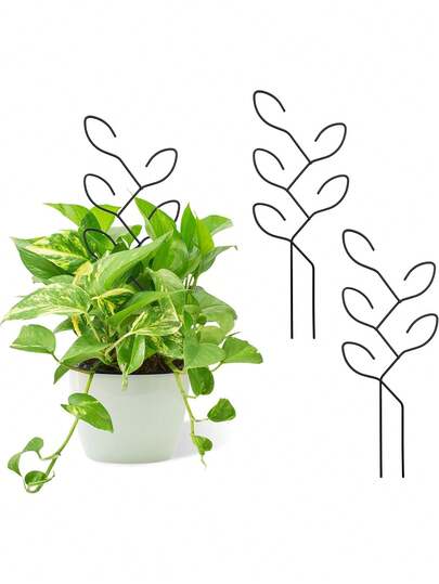Bộ 2/4 giàn leo hình lá bằng kim loại, thích hợp cho cây leo, cây trồng trong chậu, cây mini, cây trong nhà, dụng cụ làm vườn, món quà lý tưởng cho người đam mê làm vườn, áp dụng cho cây trồng trong chậu, Anthurium, Sansevieria, hoa, Dracaena, v.v.