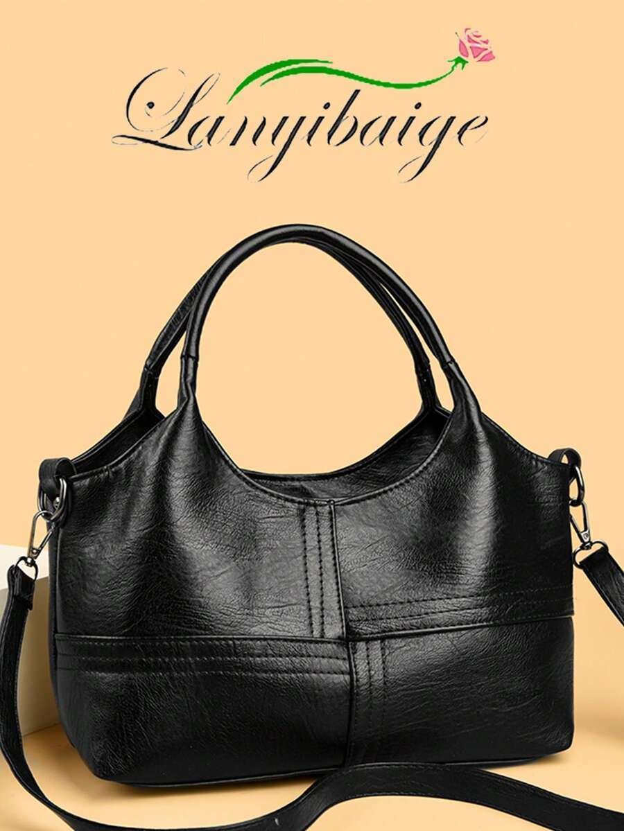 LANYIBAIGE Túi xách nữ cao cấp 2026 PUTote Bag, dung tích lớn, kiểu dáng đơn giản, đeo chéo vai, thời trang, thích hợp cho nữ.