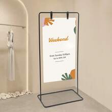 Black, Rectangular Wedding Sign Stand With Round Tube, Height-Adjustable, Freestanding Stand, Banner Holder, For Welcome Signs, Posters, Seating Plans And Party Decorations, 175 * 80 * 50 Cm - Black - View 12