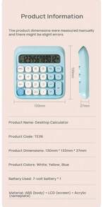 DELI TE36 Calculator, Multifunctional Calculator, Clear Large Screen, Simple Business Desktop Computer, Durable Keypad, Financial Statistics Calculator - Default - View 9