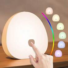 USB充電式白噪音LED小夜燈,附定時與記憶功能,1200mAh鋰電池,4色可調睡眠音效機,USB供電,室內放鬆助眠燈,便攜設計,觸控操作,適合臥室 - 睡眠聲波機 - 查看 8