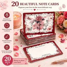 Romantic Love Greeting Cards – 20pcs "To My Beloved" Anniversary & Valentine's Cards – Premium Blank Inside Set For Husband, Wife, Girlfriend, Boyfriend – Perfect Gift Add-On For Special Occasions - Rose Red - View 5