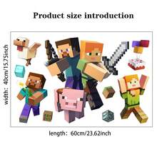 Minecraft Wallpaper Cartoon Stickers For Home, Living Room, Bedroom, Wall Decoration - Cute Wall Stickers For Kids. A Perfect Little Gift For Family And Friends. Birthday Party Decoration Items, Small Gifts For Sending To Relatives And Friends At Parties And Gatherings. - Multicolor - View 20