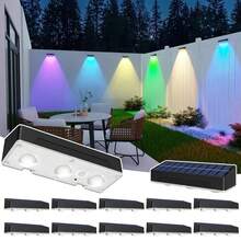 Solar Fence Lights 12 Pack,Solar Deck Lights Waterproof Led With 12 Modes RGB Color GlowColor Changing For Fenc,Yard,Garden,Patio,Backyard,Railing,Deck,Porchaily&Holiday Decorations(12Pack) - 12PCS - View 7