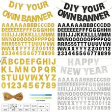 DIY Letter Banner Set, Including 26 Letters And Various Numbers. The Letters Are Glittery And Silver. It Can Be Customized For Birthday Banners, Graduation Banners And Party Hanging Banners, Suitable For Graduation Ceremonies, Wedding Parties, Bridal Showers And New Year Decorations. - View 2