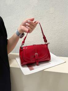 New Arrival Luxury Retro Small Square Handbag, Fashionable Versatile Shoulder/Crossbody Bag For Women - Red - View 6