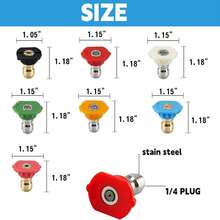 UNIQUEFORYOU 4000 PSI High Pressure Washer Spray Nozzle Tips, 7-Nozzle Set With Nozzle Holder, 1/4" Quick Connect - 7 Types Of Nozzle Heads - View 3