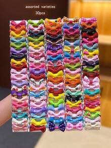 30 piezas de pinzas para el cabello con lazo de colores surtidos, accesorios para el cabello lindos - Multicolor - Ver 5