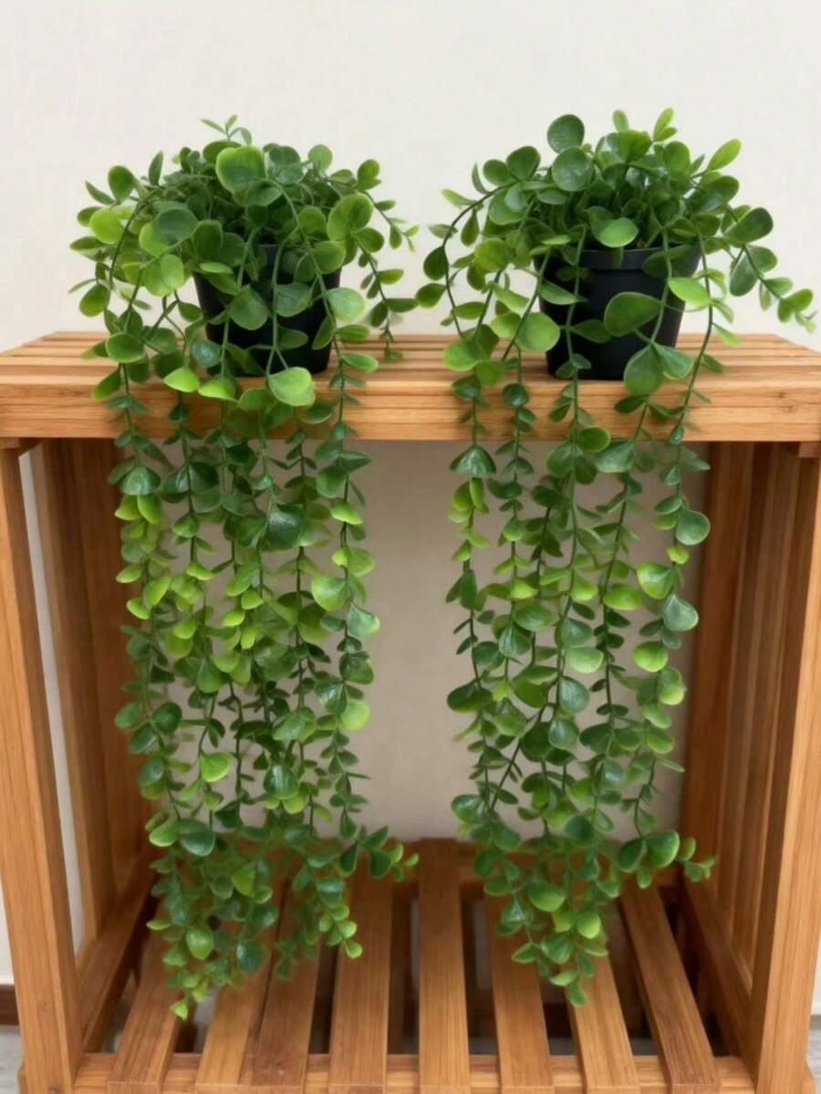 1/2 件仿真植物，悬挂式盆栽，墙面悬挂架装饰，适用于室内、室外、客厅置物架装饰、家居装饰、房间装饰、花园装饰、墙面装饰