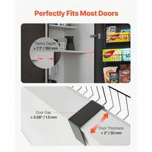 Over The Door Pantry Organizer 9-Tier Heavy-Duty Steel Hanging Spice Rack Adjustable Wall Seasoning Shelves For Kitchen Laundry Room Bathroom Black - 9 - View 5