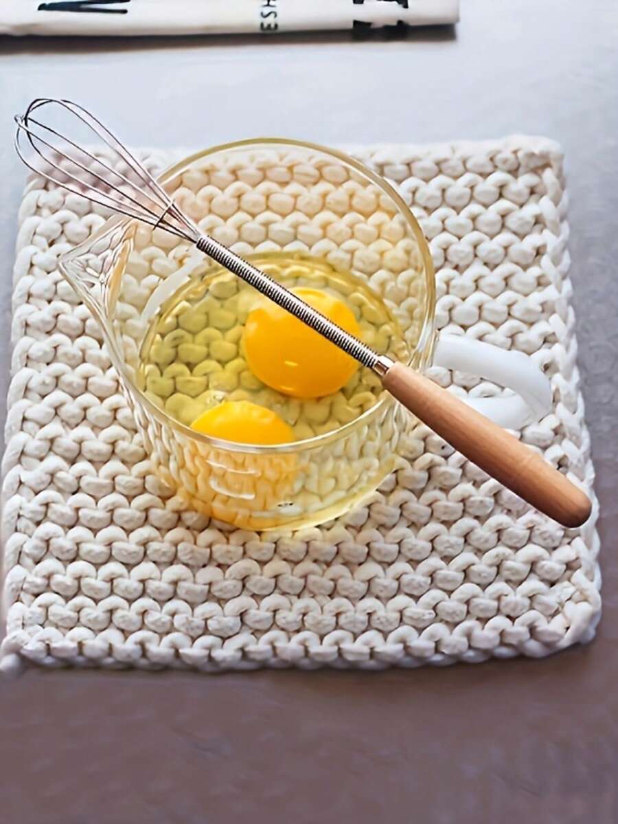 1 pieza Batidor de acero inoxidable mini - Batidor manual multifuncional para huevos, espumador de leche y revolvedor de café. Ideal para hornear, revolver y mezclar. Una herramienta esencial para la cocina y el comedor, también un regalo perfecto para uso doméstico.